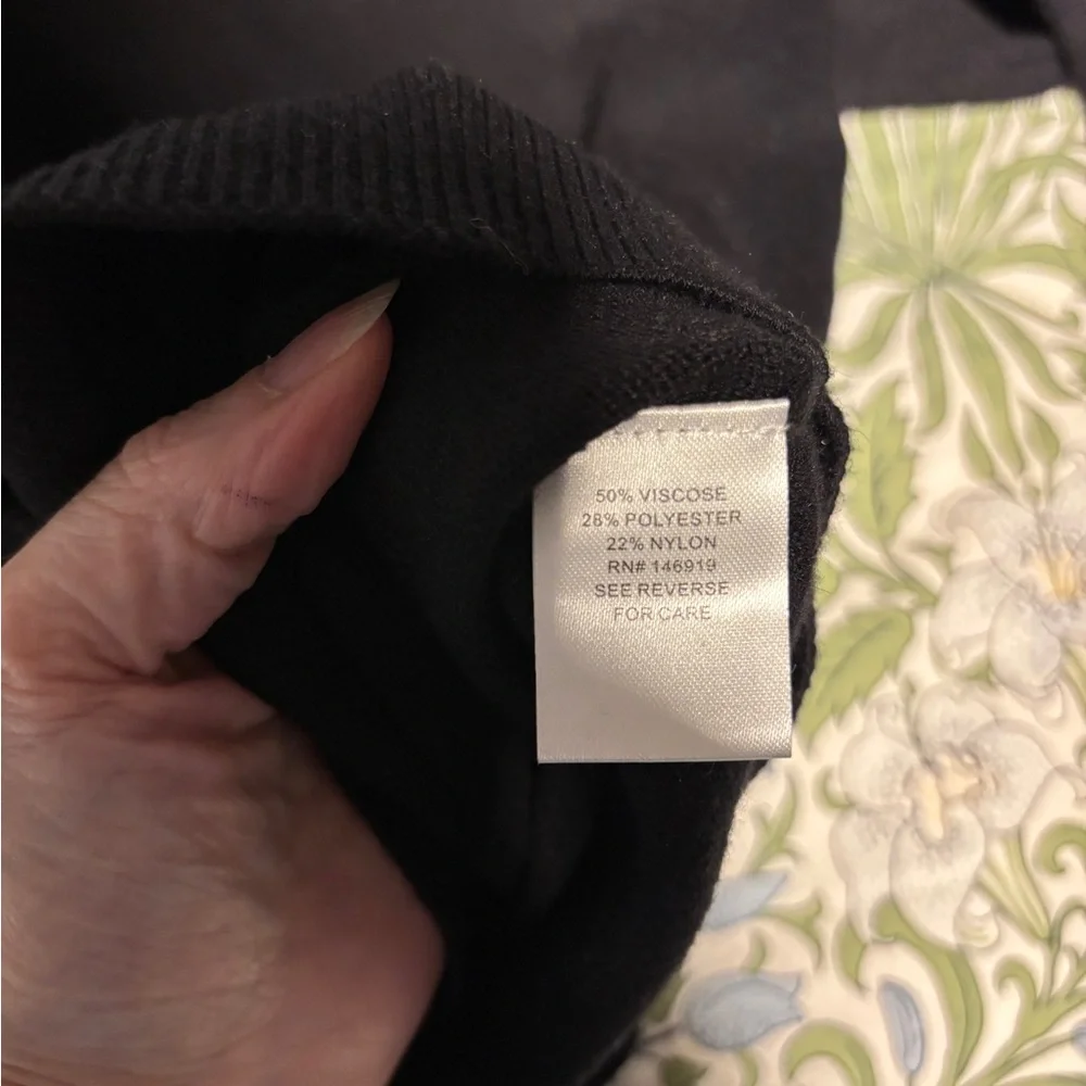 Rachel Roy Black Turtleneck Sweater L